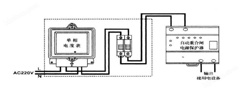 智能重合閘電源保護(hù)器接線圖