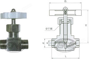 QJ-5內(nèi)外雙螺紋氣動(dòng)管路截止閥樣品圖正面