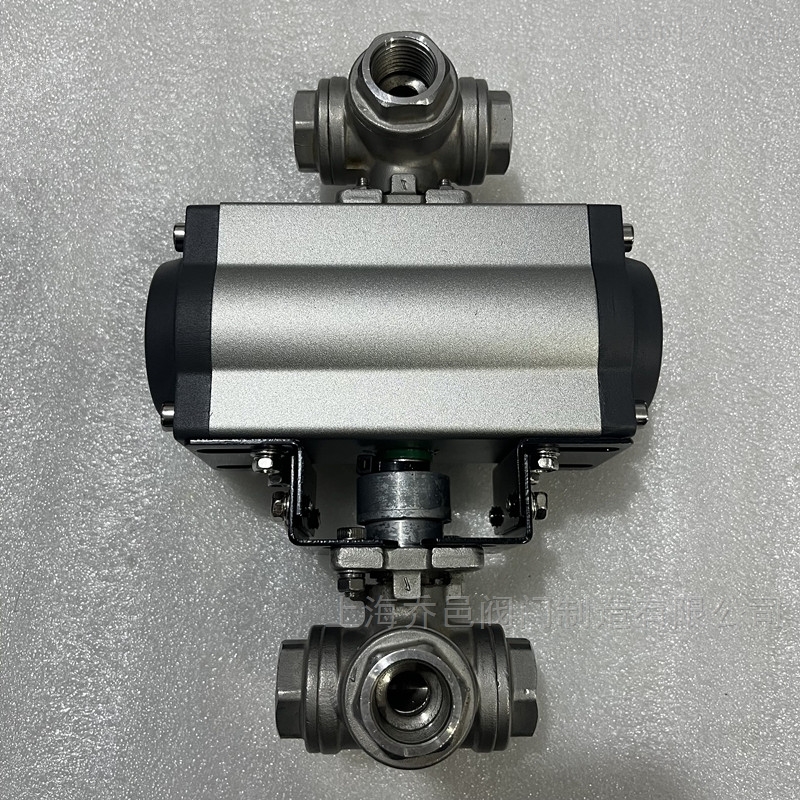 一拖二气动三通球阀 一拖二气动三通球阀